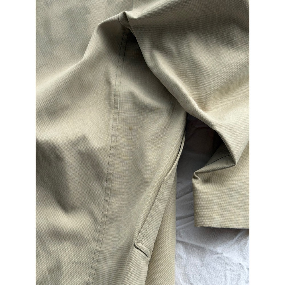 Vintage London Fog Mens Trench Coat Tan Beige 42 Long Western Yoke Car Coat - Picture 5 of 7